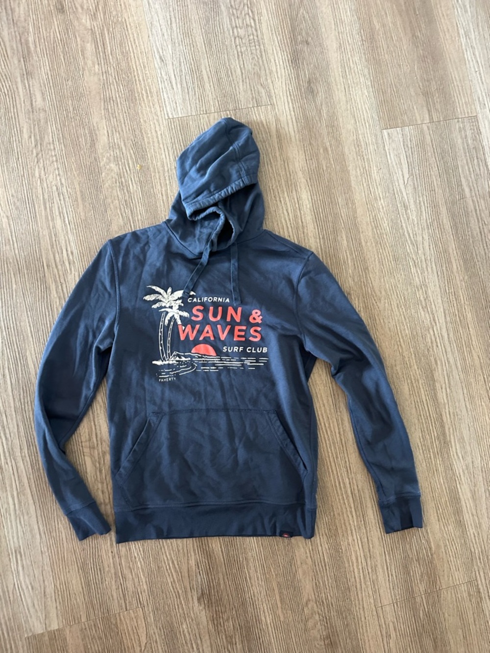 Faherty Navy Blue 'Sun & Waves' Surf Club Hoodie